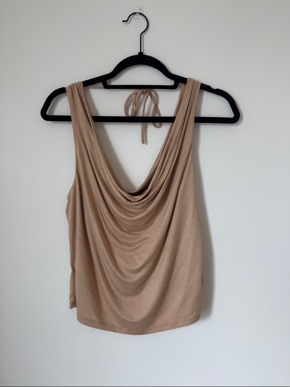 gaze Beige Cowl Neck Tie-Back Camisole
